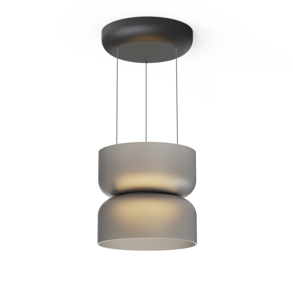 The etched smoke and black Totem Up/Down Mini Pendant from Pablo Designs.