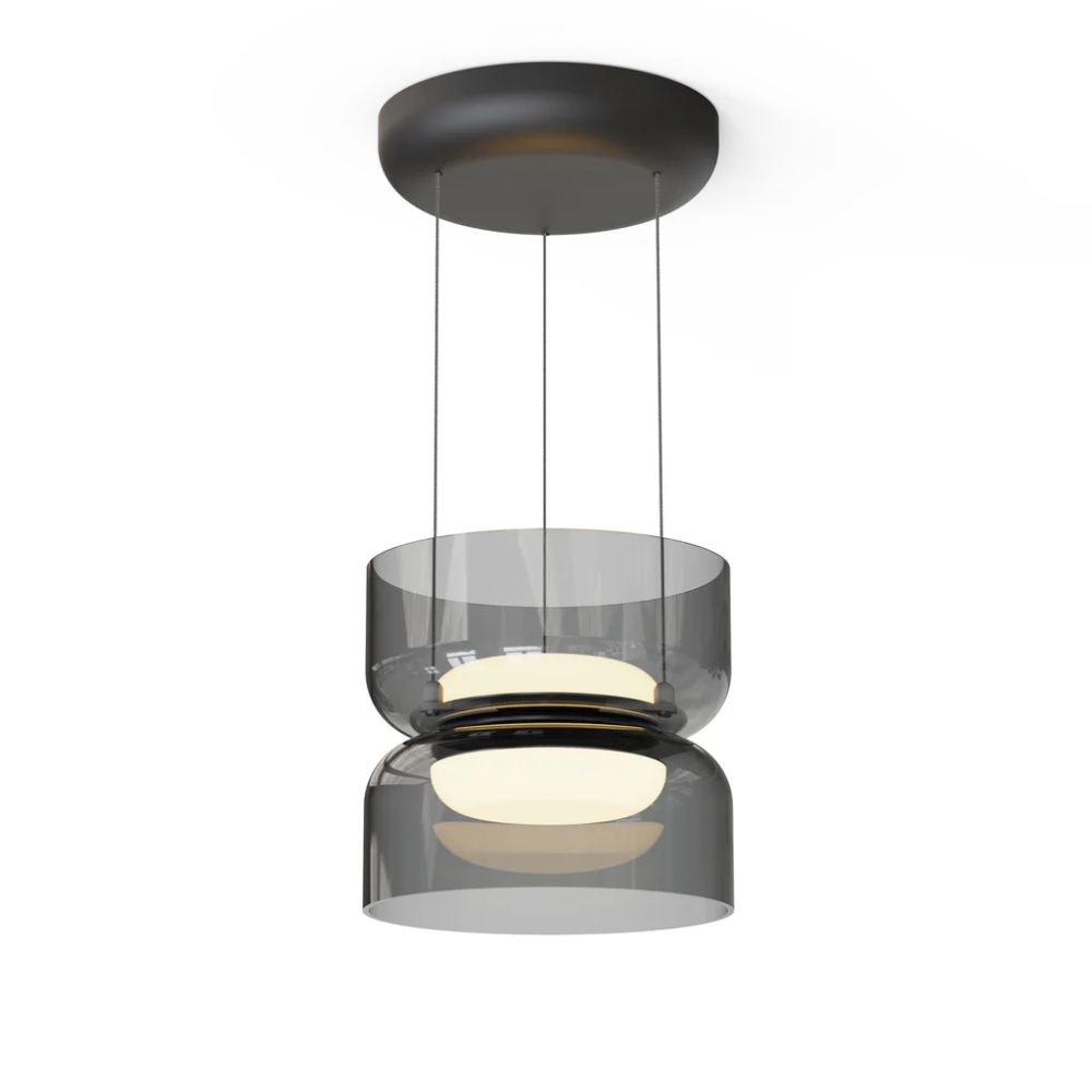 The smoke and black Totem Up/Down Mini Pendant from Pablo Designs.