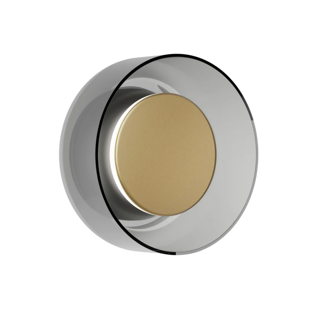 The Totem Sconce by Pablo Designs in Black / Brass / Smoke.