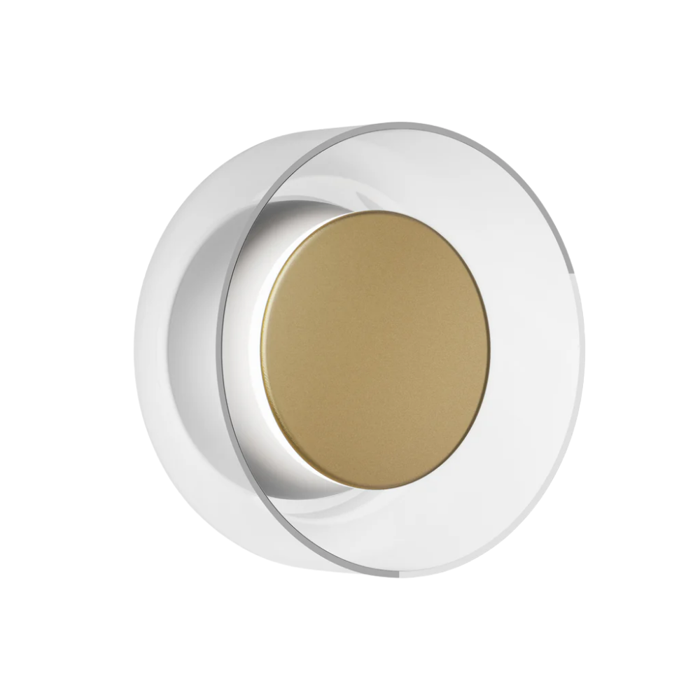 The Totem Sconce by Pablo Designs in Grey / Brass / Clear.