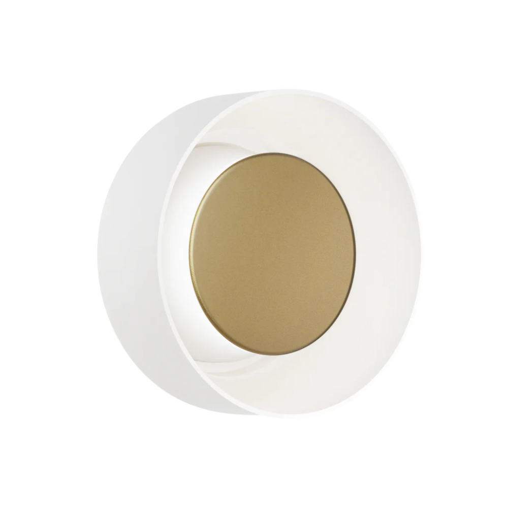 The Totem Sconce by Pablo Designs in White / Brass / White.