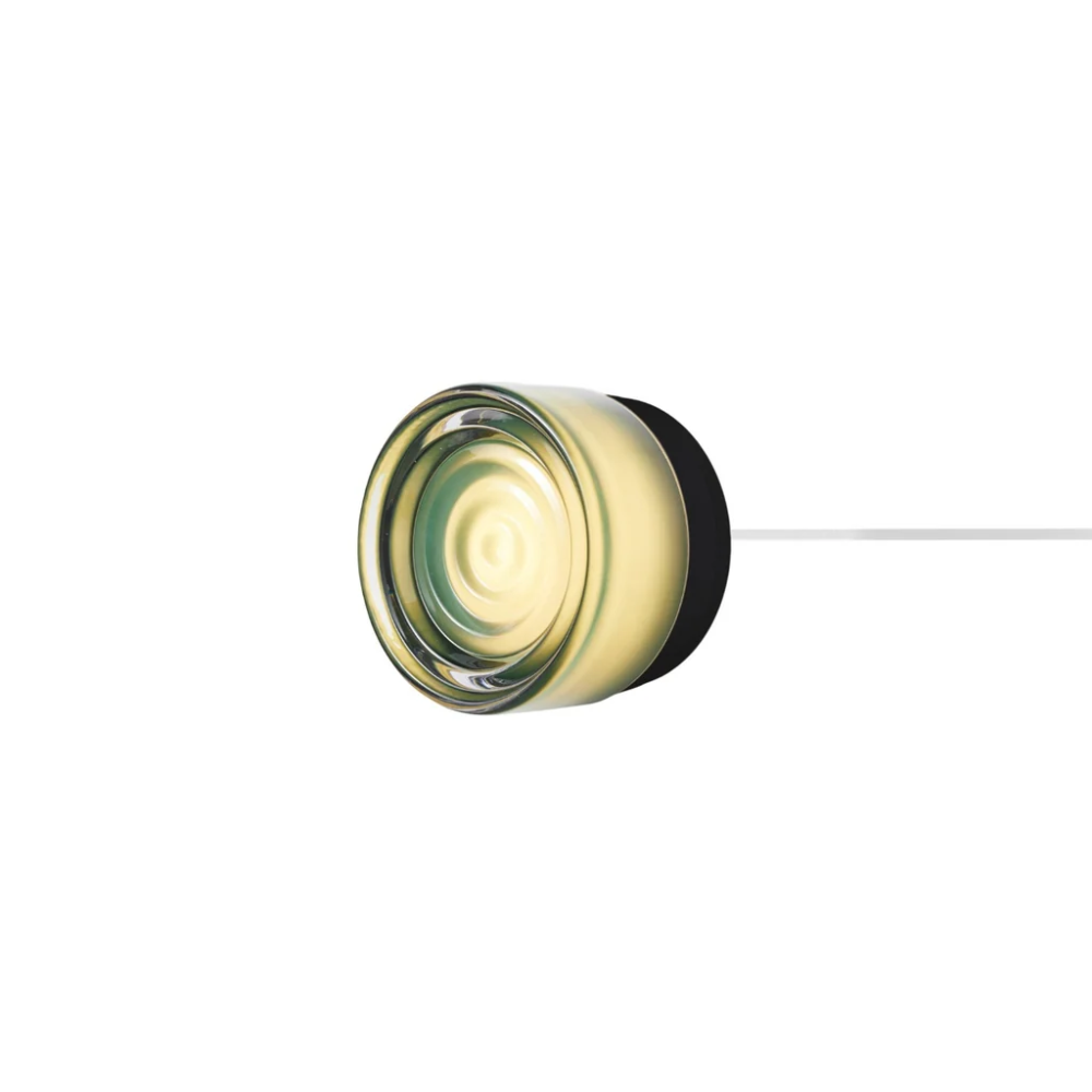 The Ripple Corded Sconce with plug-in back in jade shade with natural anodized.