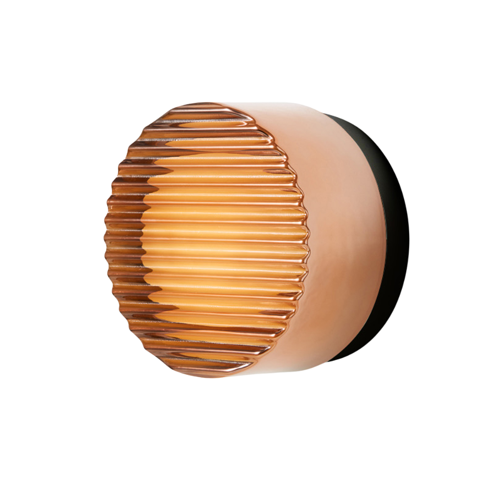 The Crisp Sconce by RBW in Copper with Black Anodized backplate.