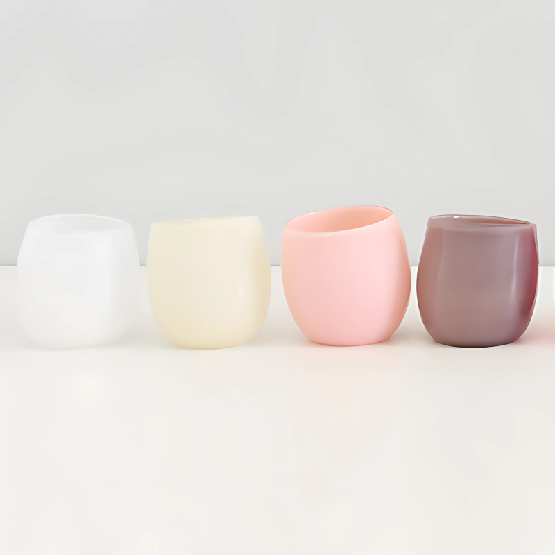 The opaque red palette Drink Cup from SkLO in a kitchen and dining setting. Sold in a set of four.