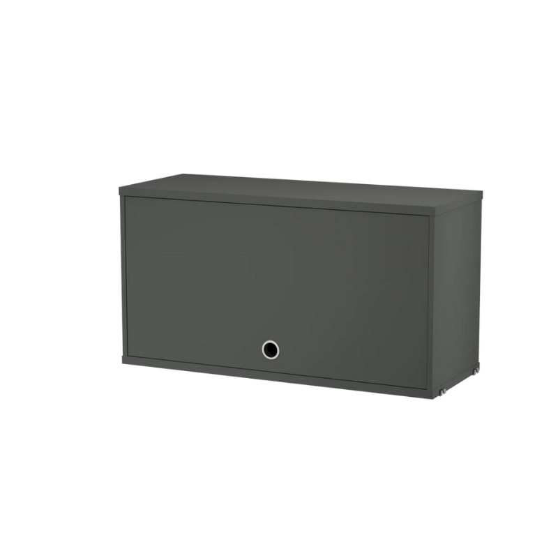 The 30.7 x 11.8 inch Cabinet with Flip Door from String Furniture in dark grey.