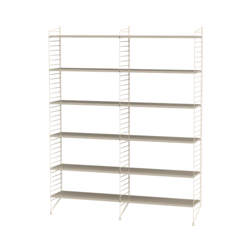 The Floor Shelving Two Bay (Living Room Bundle A) from String Furniture in beige.