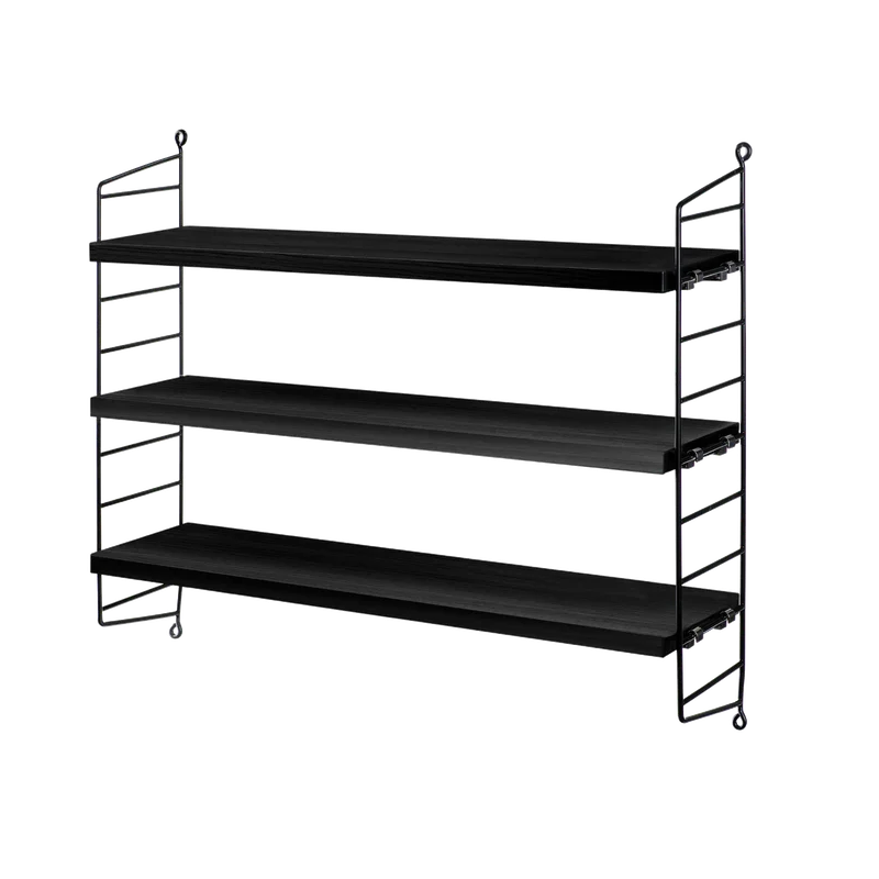 The String Pocket from String Furniture in black stained ash and black.