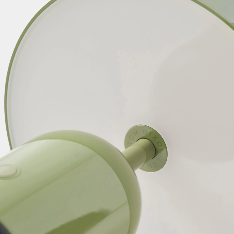 The Bell Portable LED from Tom Dixon in moss close up.