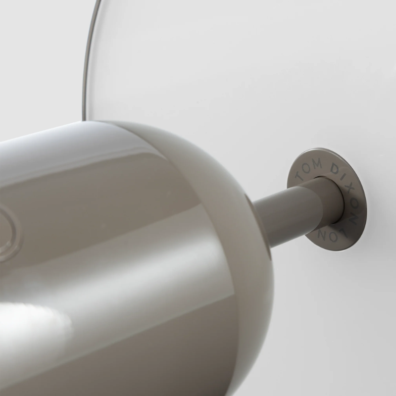 The Bell Portable LED from Tom Dixon in taupe close up.