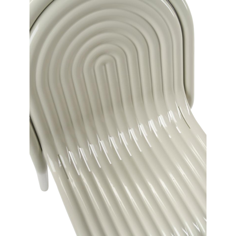 The Groove Side Chair in Putty by Tom Dixon up close.