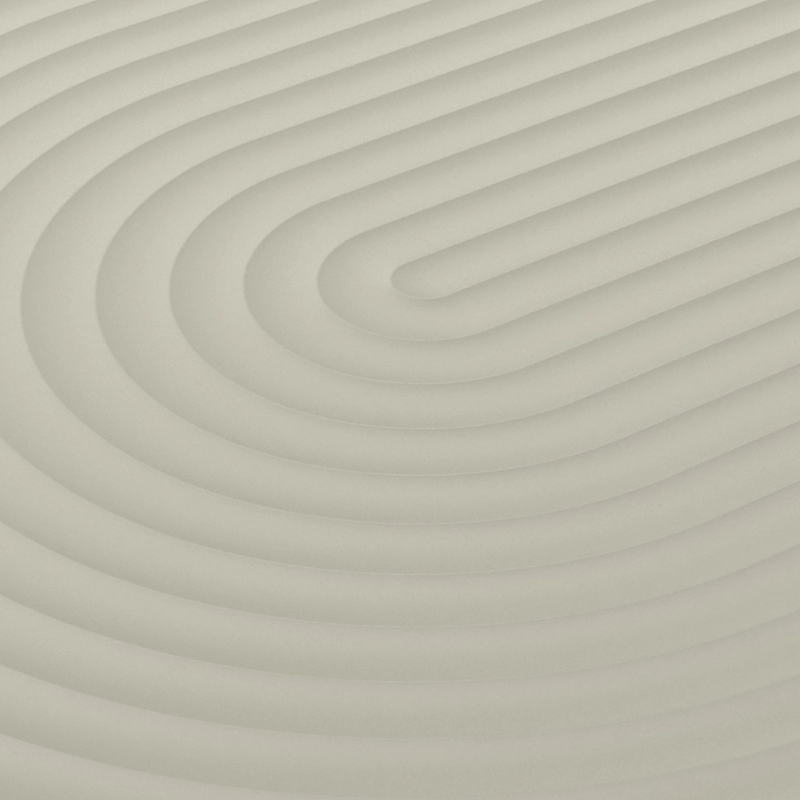 Color detail of the Groove Large Oval Outdoor Table in Putty by Tom Dixon.