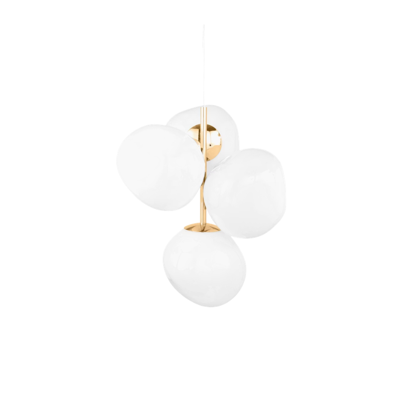 The Melt LED Small Chandelier from Tom Dixon in opal and gold.