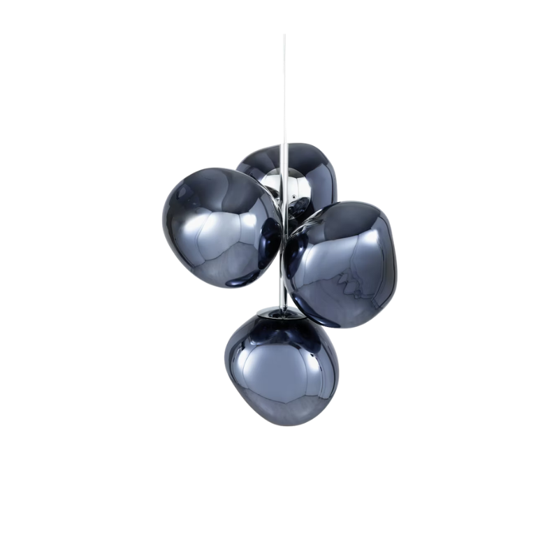 Tom Dixon Melt Chandelier Mini in Smoke turned off.