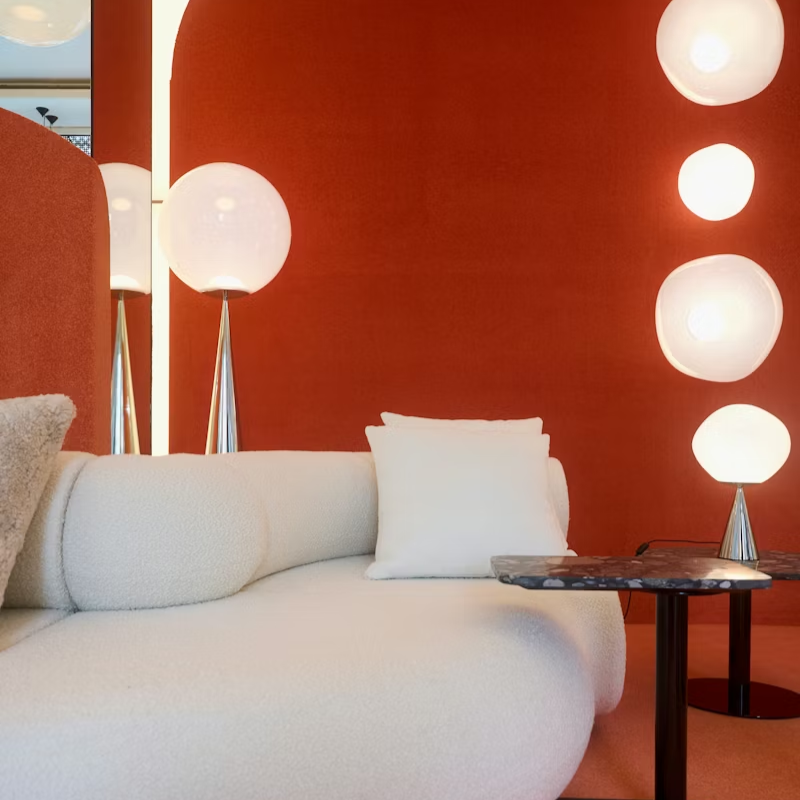 Tom Dixon Melt Surface Wall Sconce Mini and standard in opal.