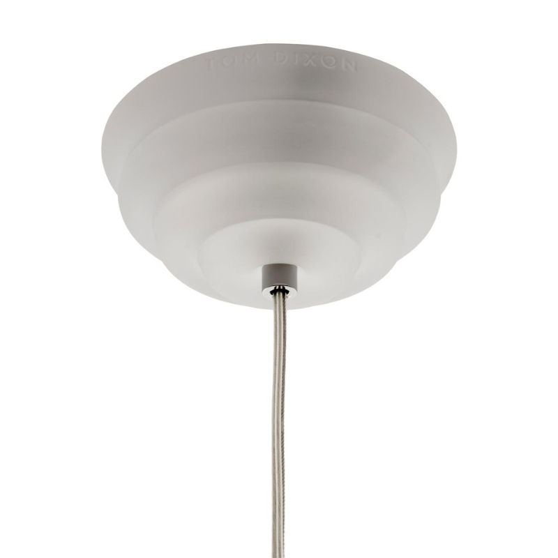 Tom Dixon Press Frosted Medium Pendant ceiling rose.