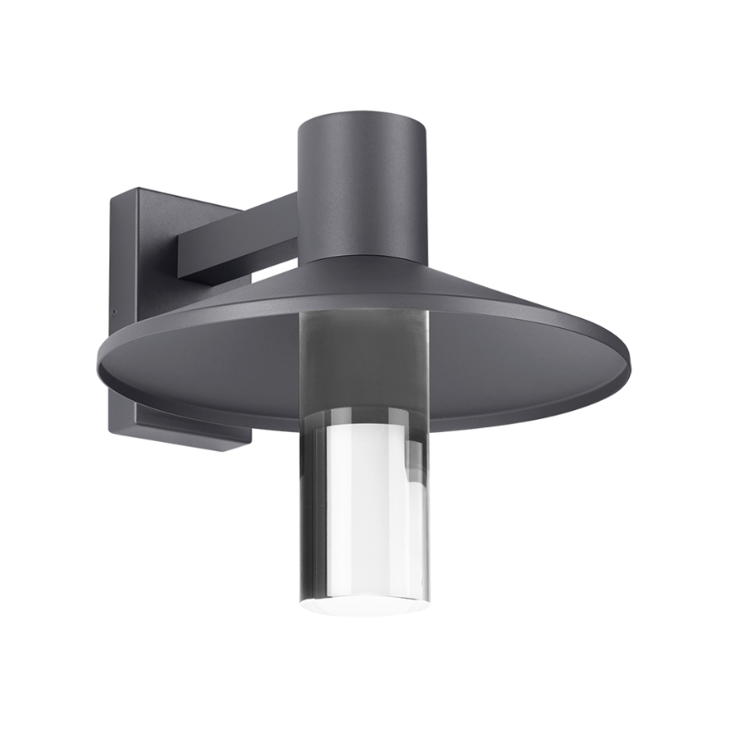 The Ash Cylinder Outdoor Wall Sconce from Visual Comfort and Co. in the 16 inch size and charcoal finish.