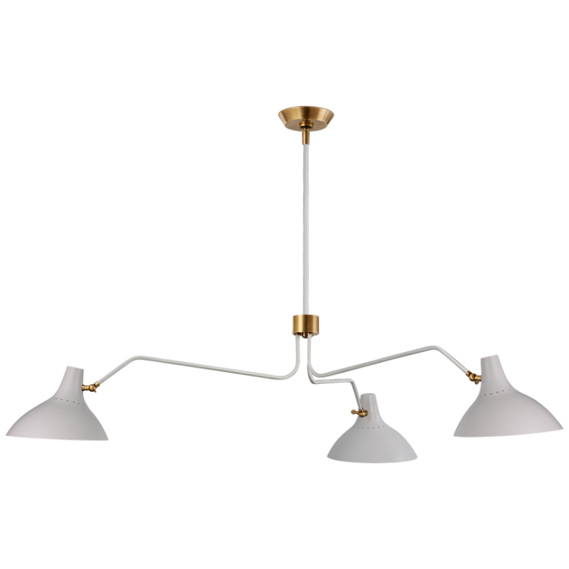 The Charlton Large Triple Arm Chandelier from Visual Comfort & Co in plaster white.