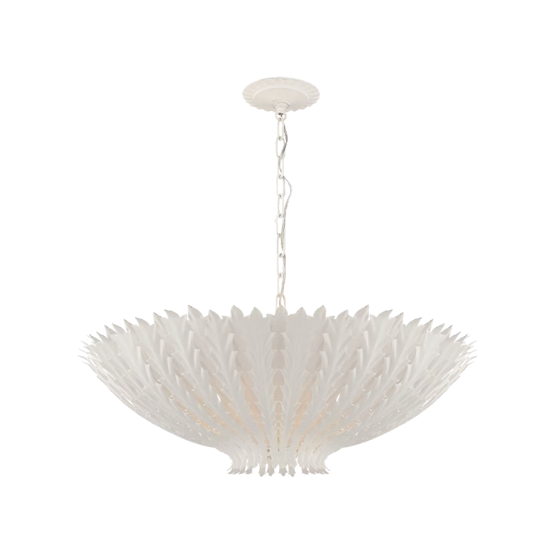The Hampton Medium Chandelier from Visual Comfort and Co in plaster white.