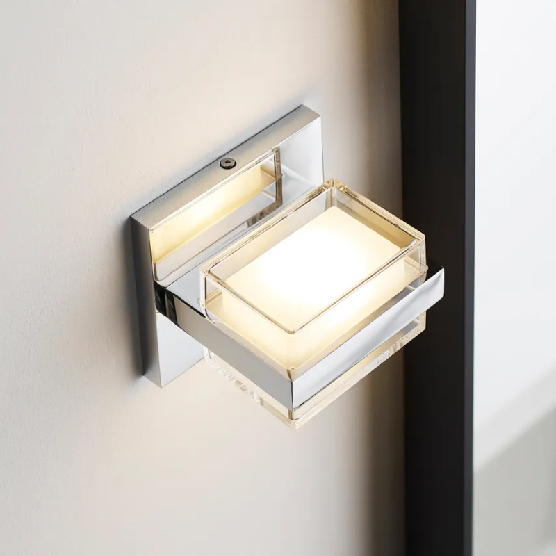 The Kamden 1-Light Bathroom Sconce from Visual Comfort & Co. in satin nickel close up.