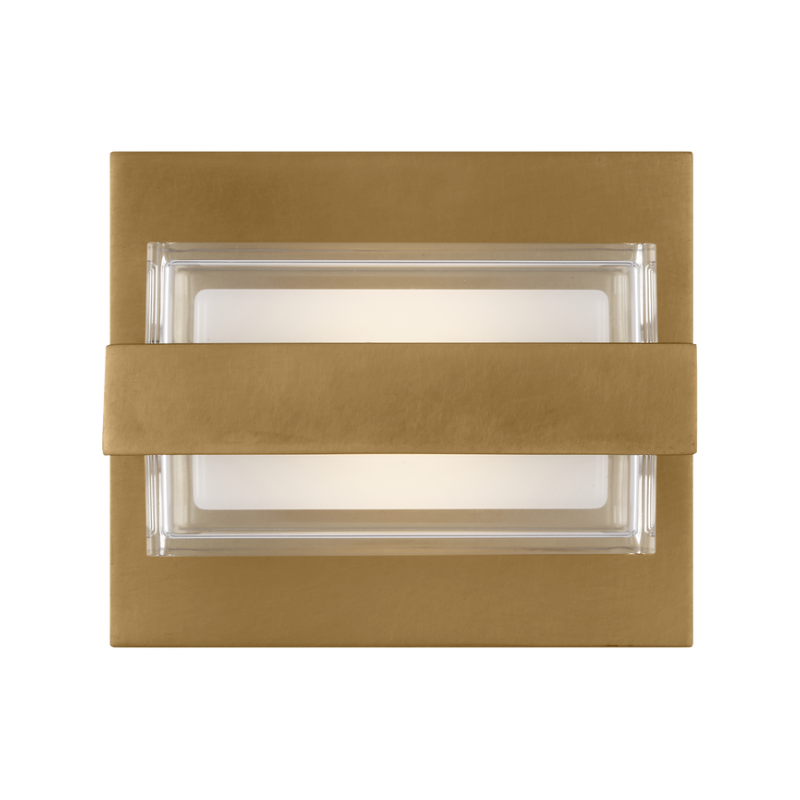 The Kamden 1-Light Bathroom Sconce from Visual Comfort & Co. in natural brass.