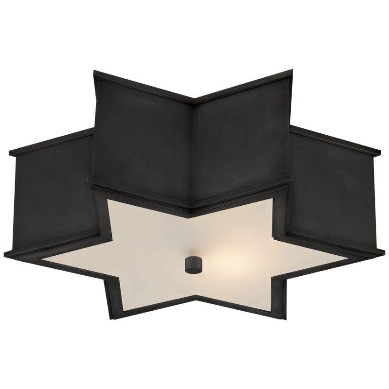The large Sophia Flush Mount from Visual Comfort and Co in matte black.
