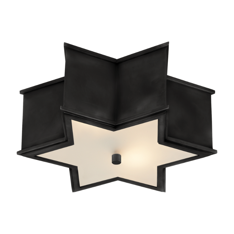 The small Sophia Flush Mount from Visual Comfort and Co in matte black.