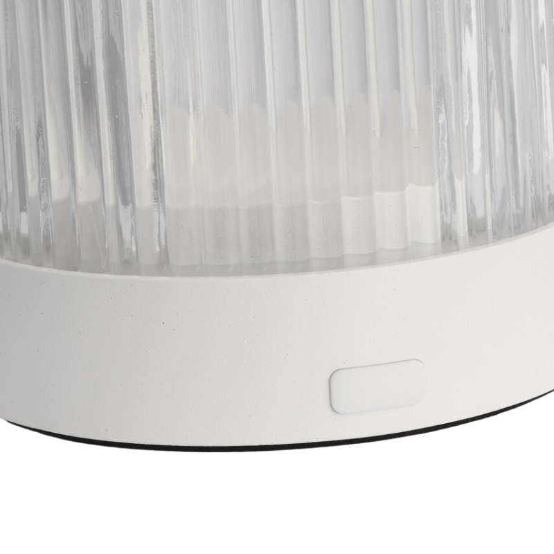 The Tawa Accent Rechargeable Table Lamp from Visual Comfort & Co in matte white showing the charging port.