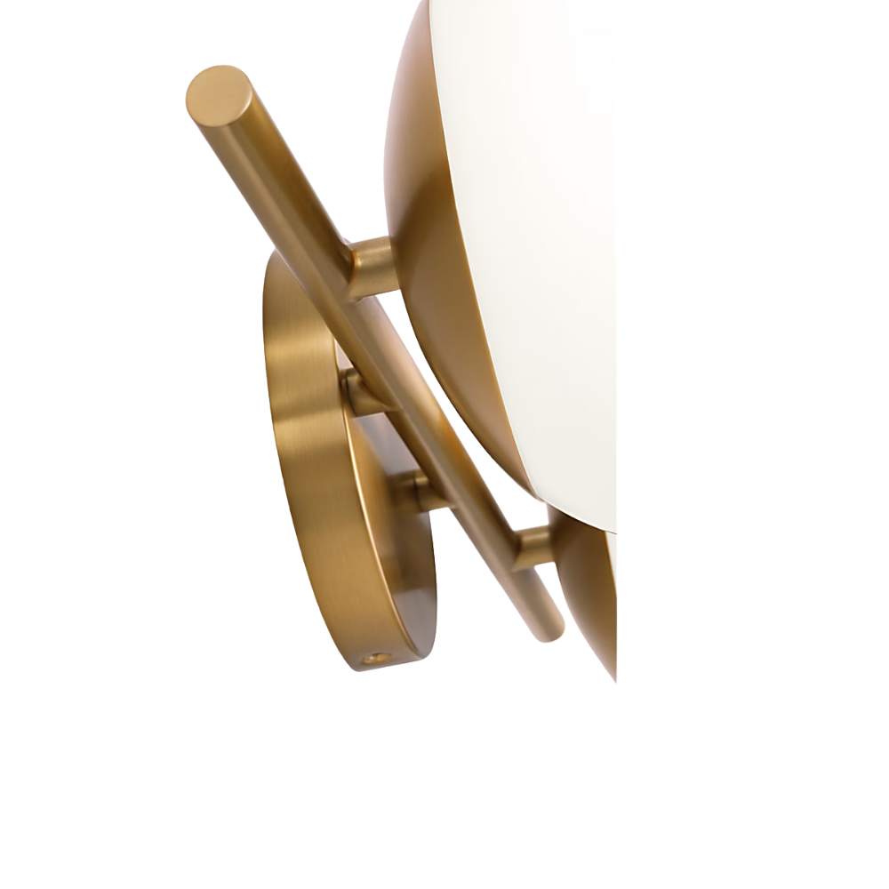 The Lune 2-Light Bath Sconce by Visual Comfort & Co in Burnished Brass up close.