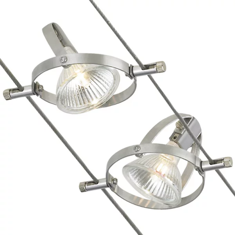 Visual Comfort & Co. Tiella Accent Head Cable Kit Ceiling Mount detail of brushed nickel finish.