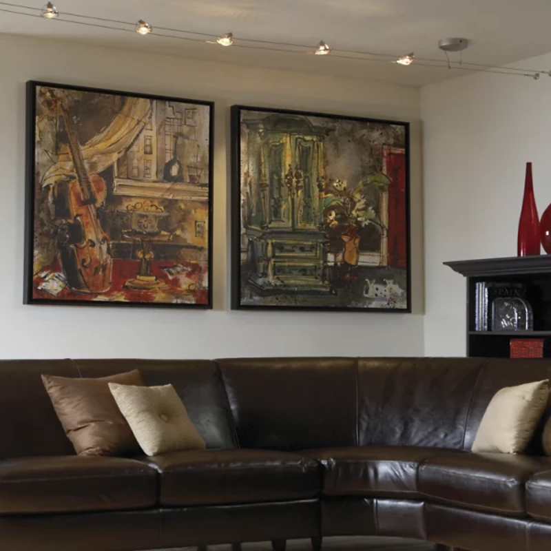 Visual Comfort & Co. Tiella Accent Head Cable Kit Ceiling Mount in living room as an alternative to recessed can lighting.