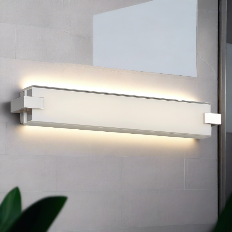 The Bliss Bathroom Sconce from WAC Lighting in a living space.