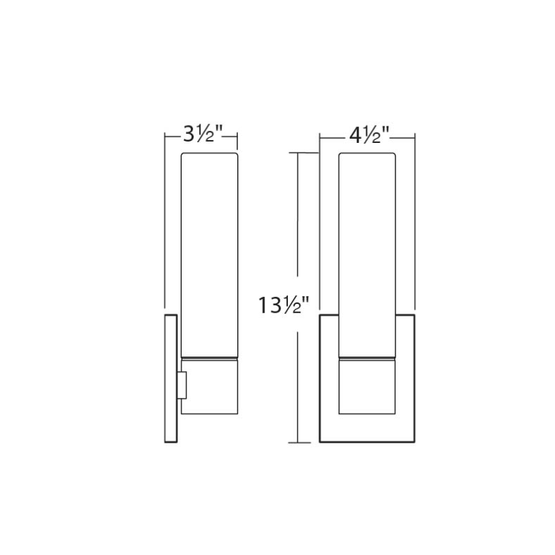 The Elementum Bathroom Wall Sconce from WAC Lighting dimensions.