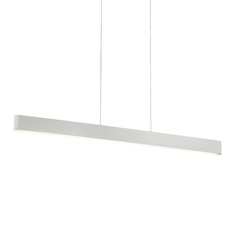 The Volo Pendant from WAC Lighting in brushed aluminum in a detailed shot.