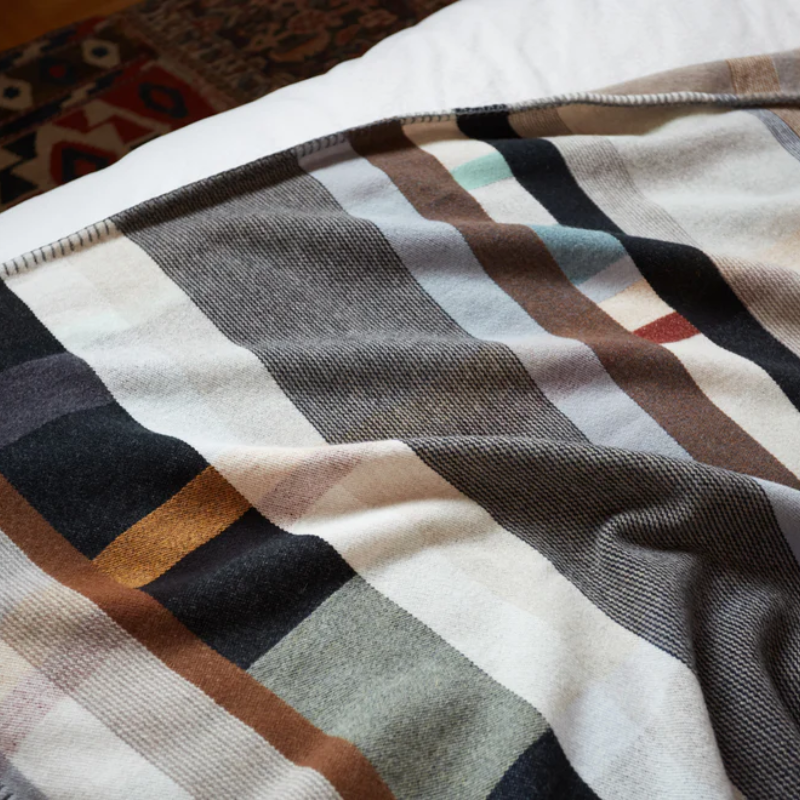 The Chipperfield Throw from the Wallace & Sewell Block Throw up close.