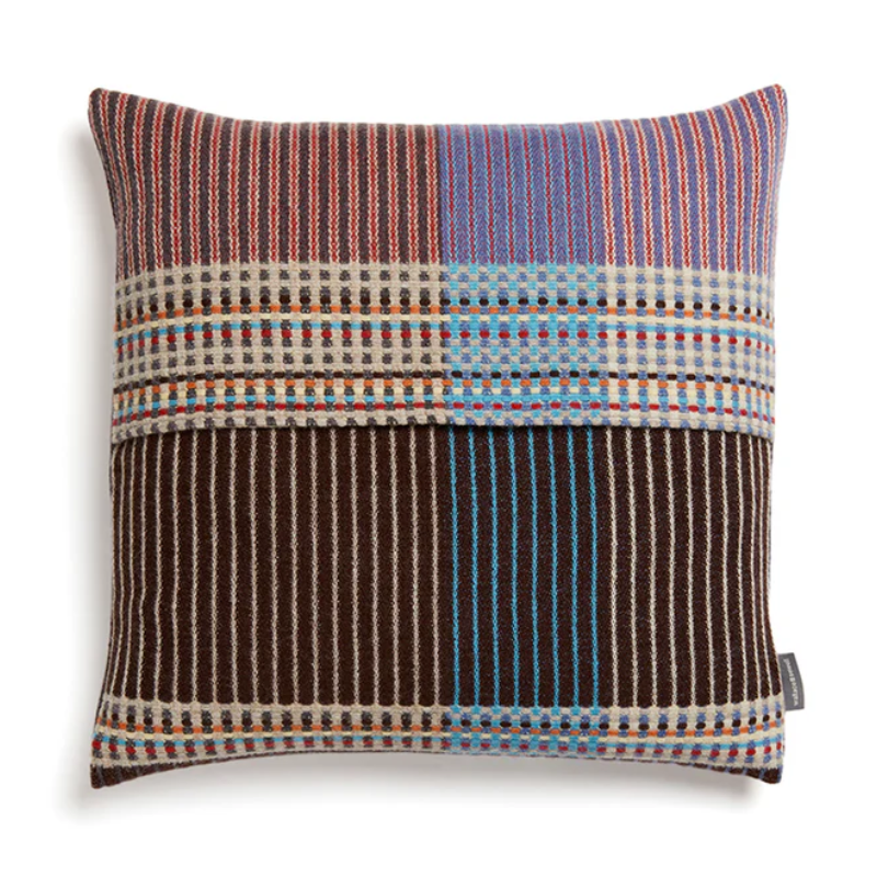 Wallace & Sewell's Pinstripe Sophia cushions feature detailed vertical stripes and horizontal patterning.