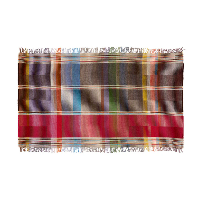 The reverse side of the Sophia Throw, size small by Wallace & Sewell is made of 100% Morino lambswool.