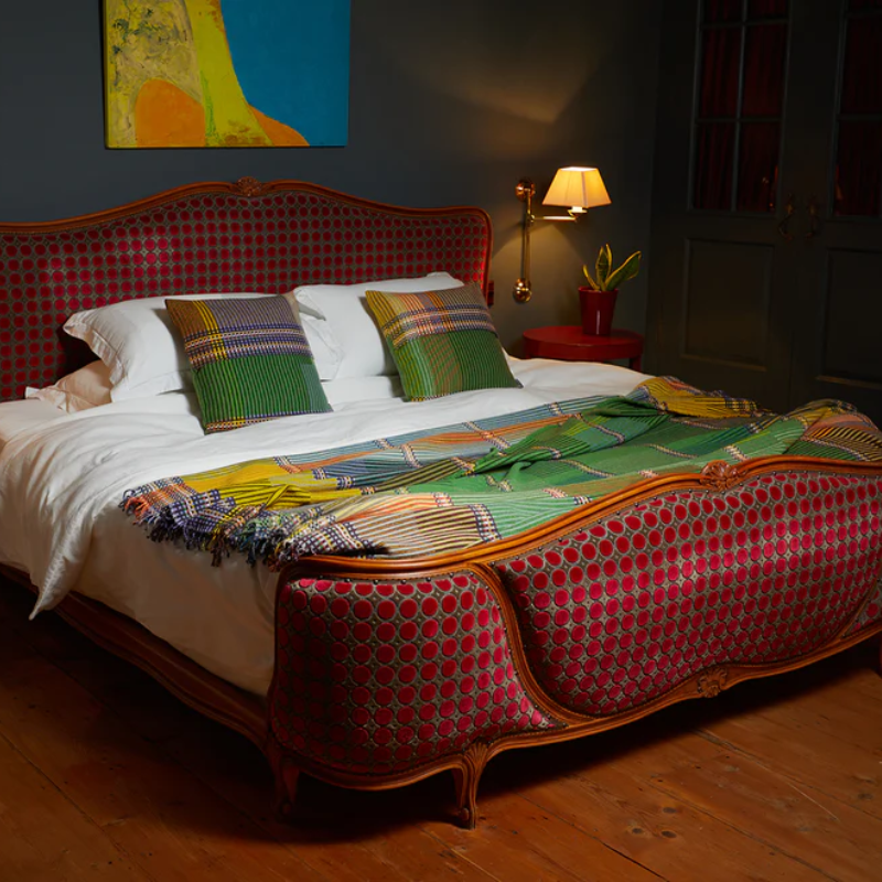 Wallace & Sewell’s Watson Throw in size large on a bed.