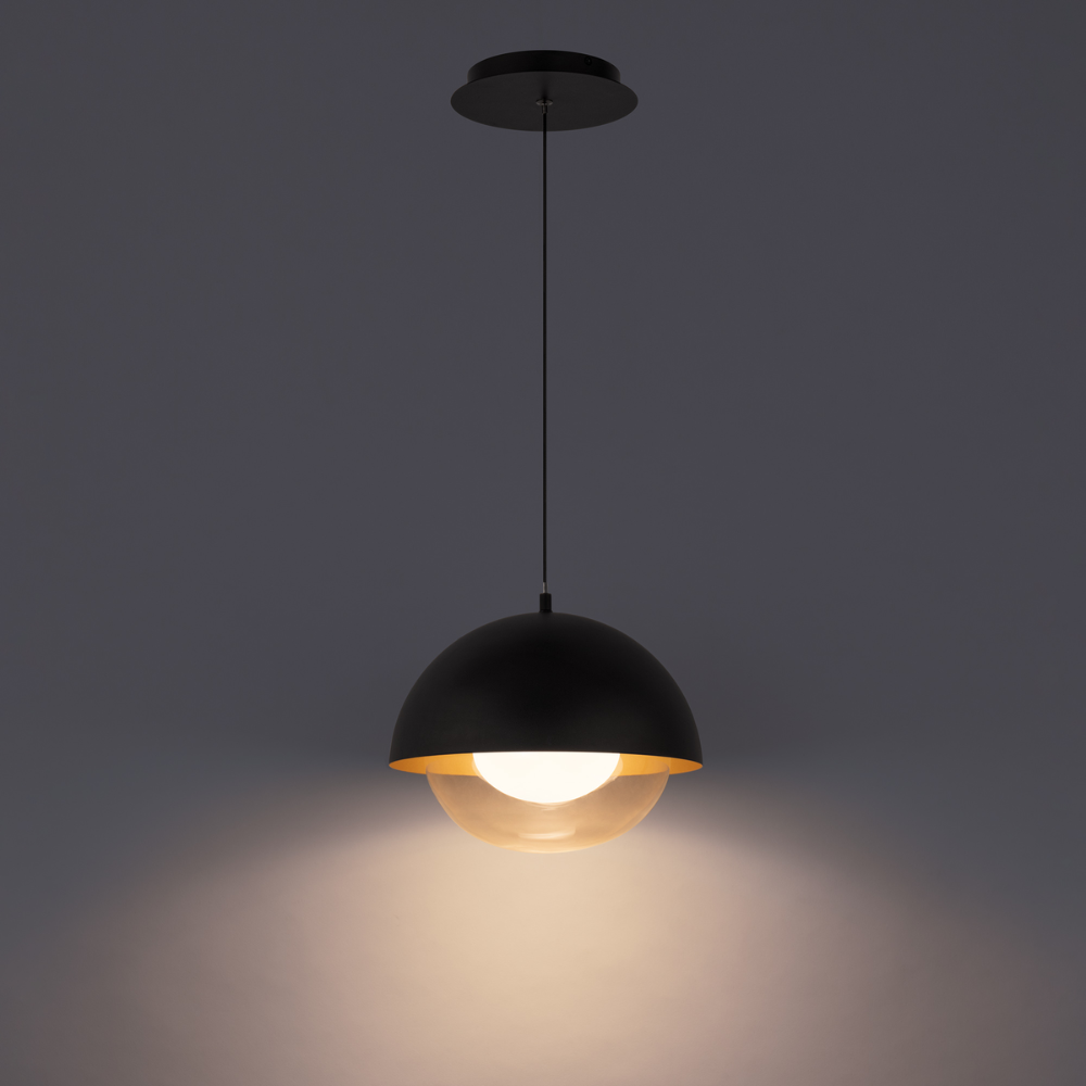 The Dome Mini Pendant from WAC Lighting in a living room.