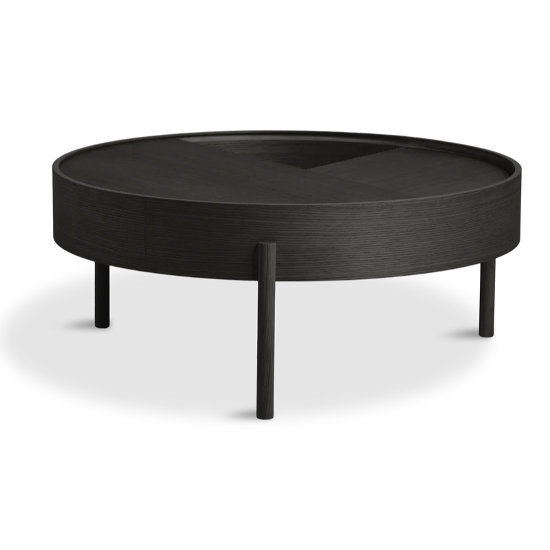 The large 35 inch ARC Coffee Table from Woud in black.