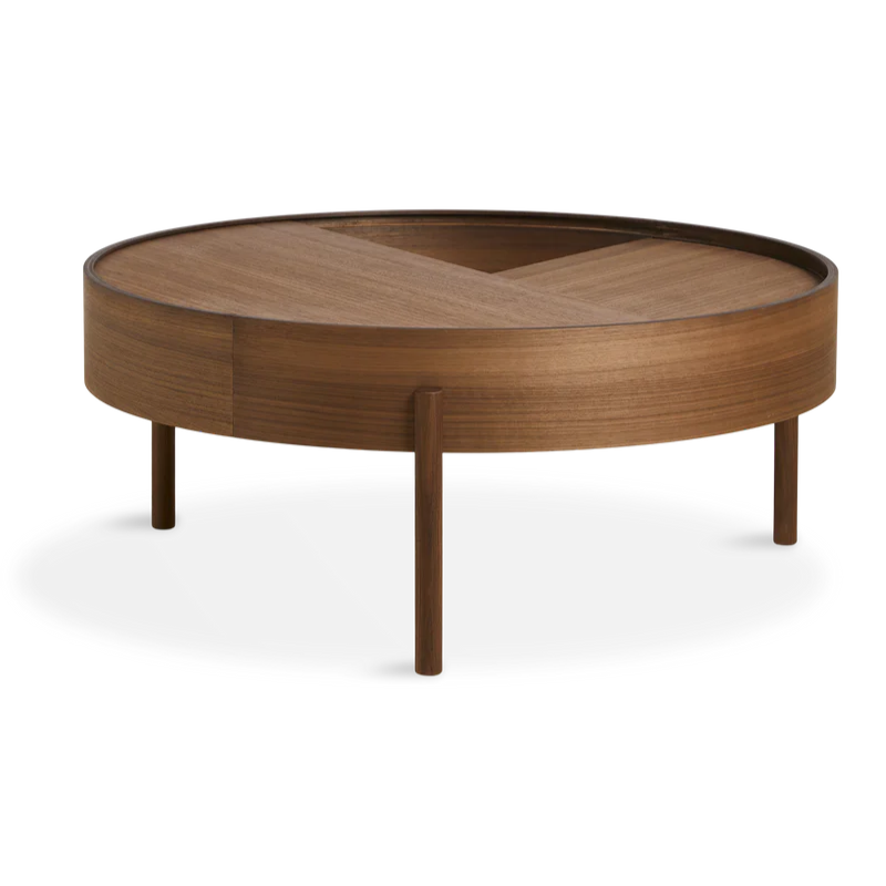 The large 35 inch ARC Coffee Table from Woud in walnut.