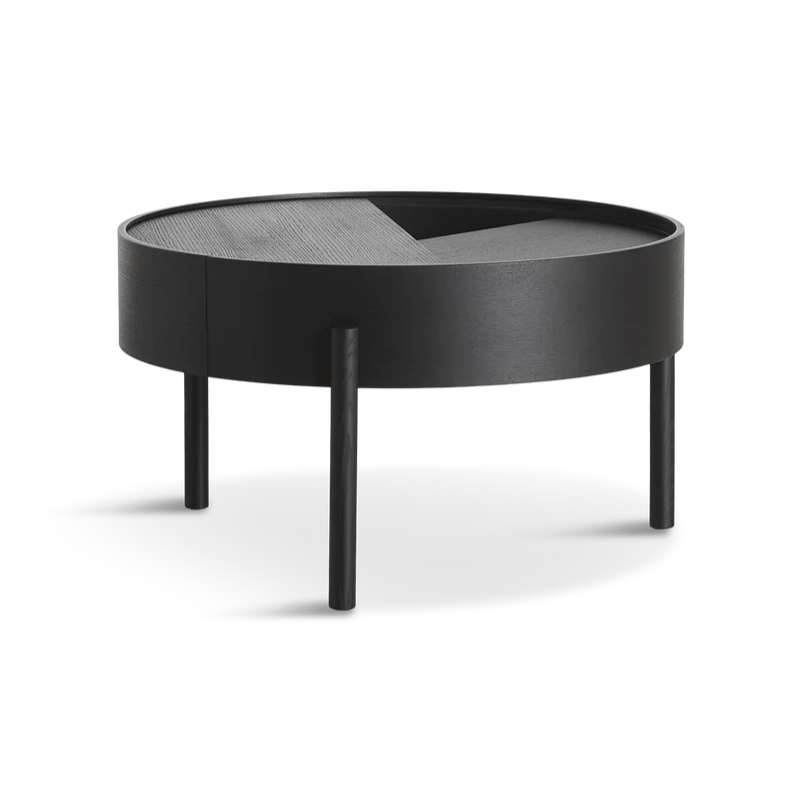 The medium 26 inch ARC Coffee Table from Woud in black.