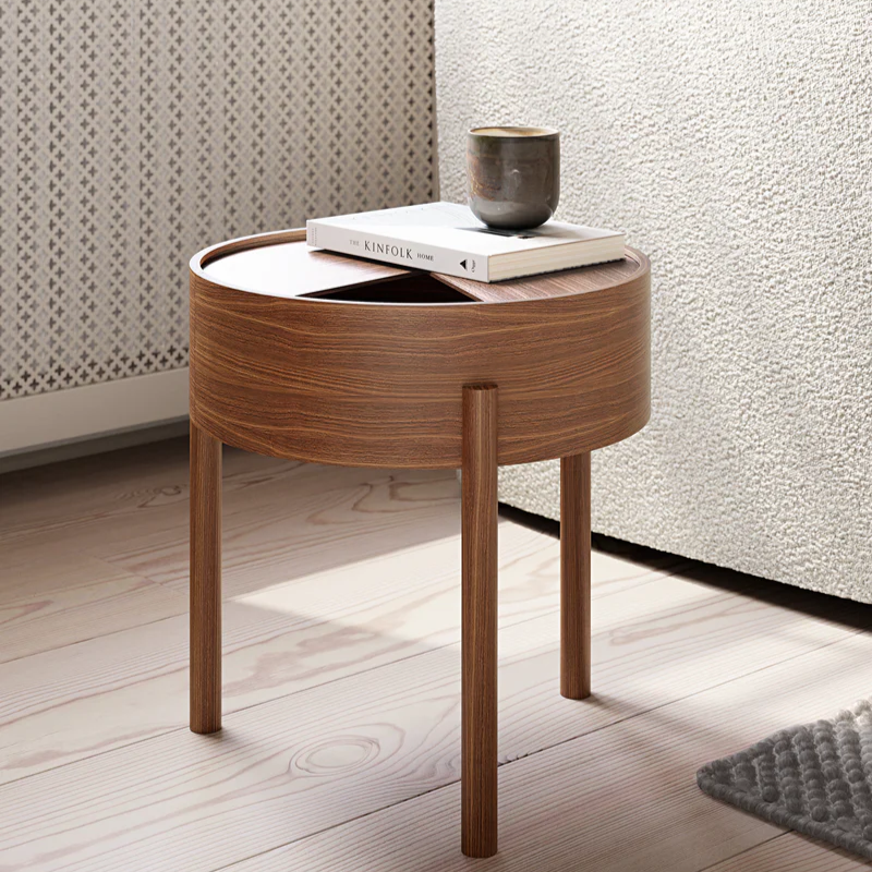 The ARC Side Table from Woud in walnut in a designer home.