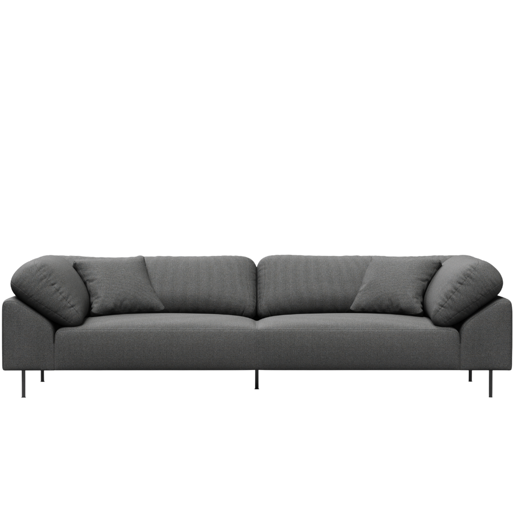 Collar Sofa 3-Seater in Cyber 02101 Dark Grey