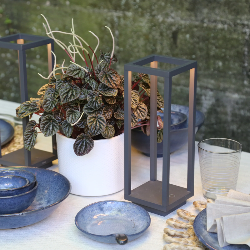 The dark gray Home Pro from Zafferano on a dining table.