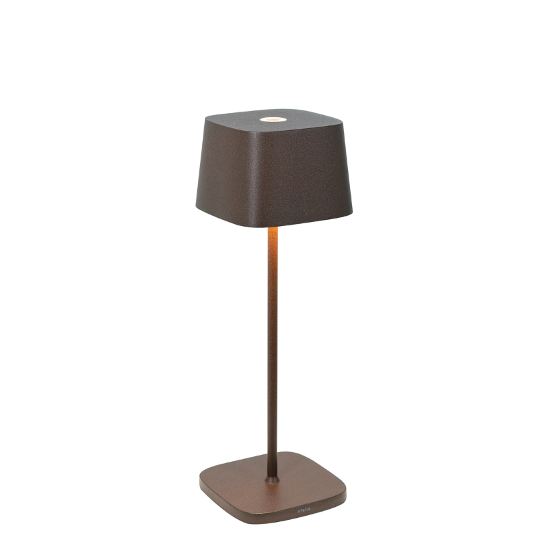 The rust Ofelia Pro cordless lamp from Zafferano.
