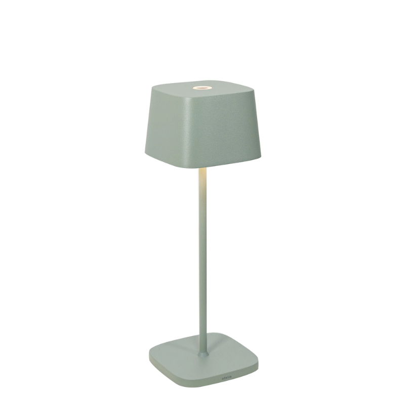 The sage Ofelia Pro cordless lamp from Zafferano.