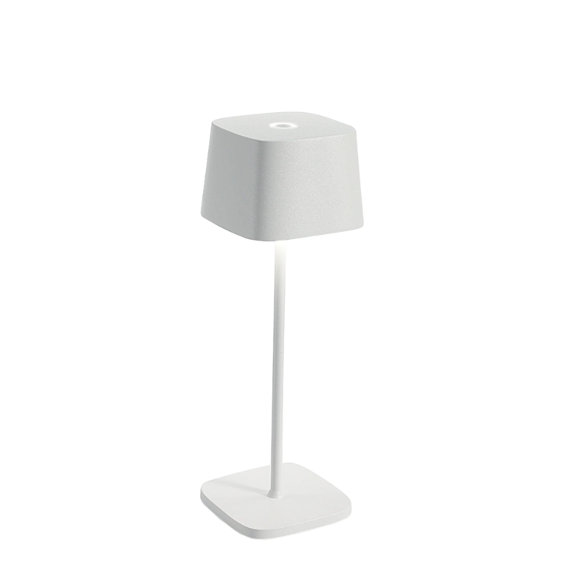 The white Ofelia Pro cordless lamp from Zafferano.