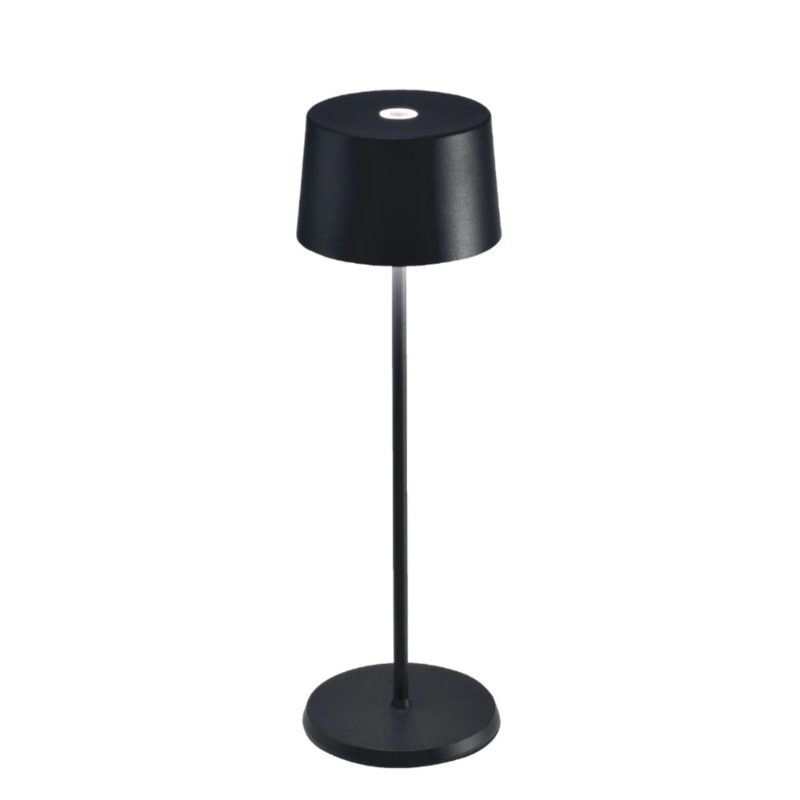 The black Olivia Pro cordless lamp from Zafferano.
