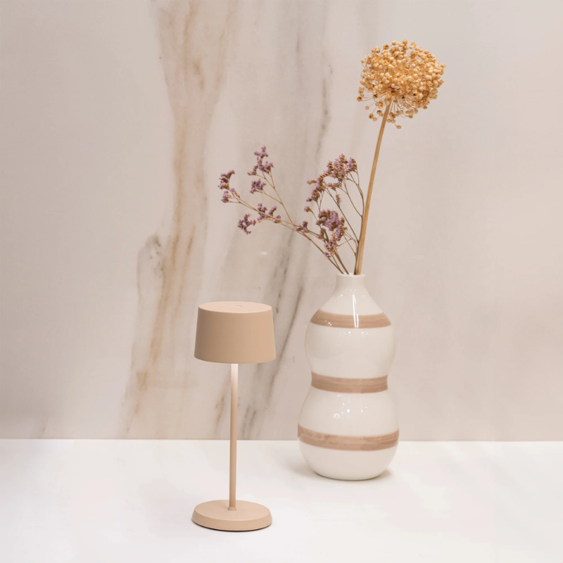 The sand Olivia Pro Micro from Zafferano in a living room.