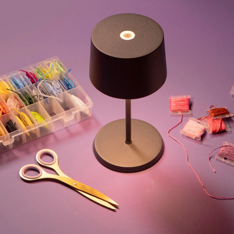 The dark gray Olivia Pro Mini from Zafferano in an activity room.